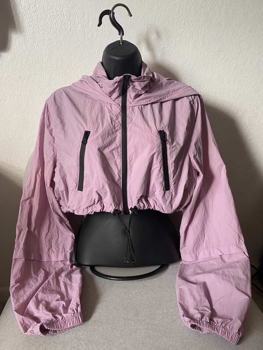 Zara Light Purple Cropped Hooded Jacket